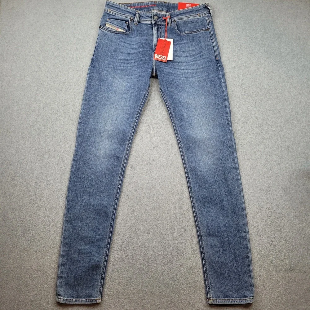 Diesel 1979 Sleenker Jeans Mens 31x32 Blue Skinny Fit Low Waist A03594-09C01